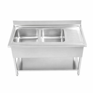 Duik 2 Bekkens met Rugleuning en Plank - Robuust en functioneel | Dynasteel