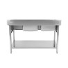 2 Sink Basins with Backsplash and Shelf - Sturdy and Functional | Dynasteel