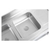 2 Sink Basins with Backsplash and Shelf - Sturdy and Functional | Dynasteel