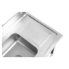 2 Sink Basins with Backsplash and Shelf - Sturdy and Functional | Dynasteel