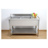 2 Sink Basins with Backsplash and Shelf - Sturdy and Functional | Dynasteel