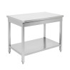 Stainless Steel Table with Shelf - D 600 mm - L 1000 mm - Dynasteel