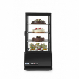 Black Refrigerated Display Case 4 Glass Sides - 78 liters - Refurbished