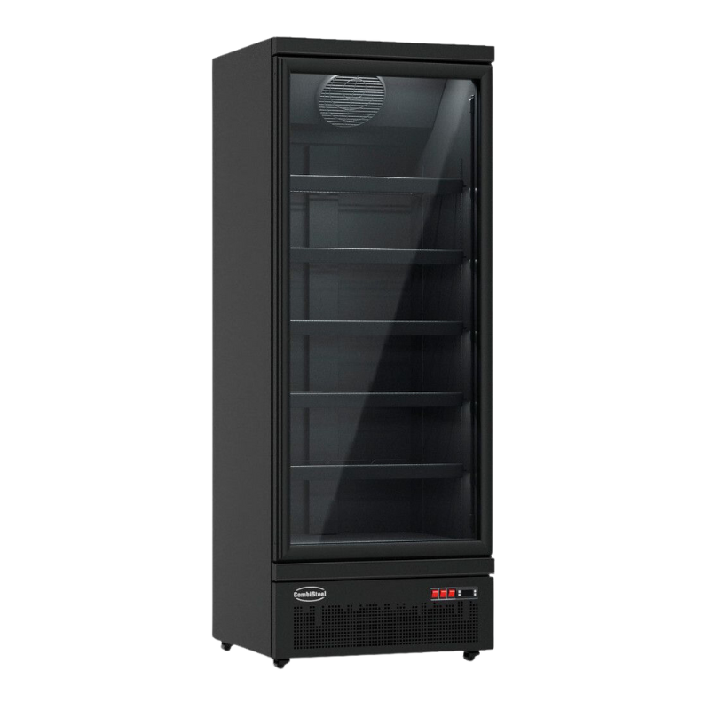 Koelvitrine met positieve temperatuur 1 deur zwart - 600 L | CombiSteel