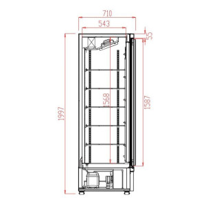 Koelvitrine met positieve temperatuur 1 deur zwart - 600 L | CombiSteel