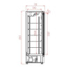 Koelvitrine met positieve temperatuur 1 deur zwart - 600 L | CombiSteel