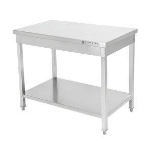 Stainless Steel Table with Shelf - D 600 mm - L 1200 mm - Dynasteel