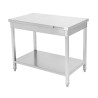 Edelstahltisch 1600 x 600 mm mit Unterregal — AISI 201