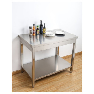 Stainless Steel Table with Shelf - D 600 mm - L 1600 mm - Dynasteel