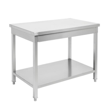 Stainless Steel Table with Shelf - D 700 mm - L 1200 mm - Dynasteel