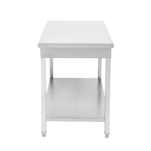 Stainless Steel Table with Shelf - D 700 mm - W 1400 mm - Dynasteel