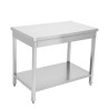 Stainless Steel Table with Shelf - D 700 mm - L 1400 mm - Dynasteel