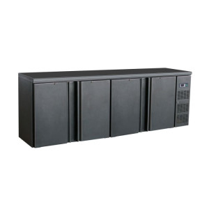 Achterbar Koelkast Zwart 4 Deuren - 698 L | CombiSteel