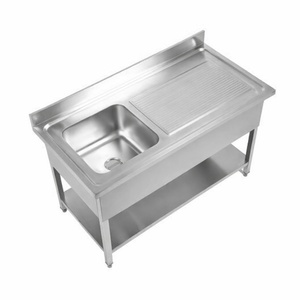 Plonge 1 Bak met Achterwand en Plank - L 1000 x D 700 mm - Dynasteel