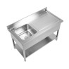 Plonge 1 Basin with Backsplash and Shelf - L 1000 x D 700 mm - Dynasteel