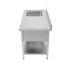 Plonge 1 Basin with Backsplash and Shelf - L 1000 x D 700 mm - Dynasteel