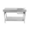 Plonge 1 Basin with Backsplash and Shelf - L 1000 x D 700 mm - Dynasteel