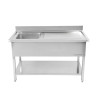 Plonge 1 Basin with Backsplash and Shelf - L 1000 x D 700 mm - Dynasteel