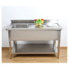 Dive 1 Sink with Backsplash and Lower Shelf - W 1000 x D 600 mm - Dynasteel