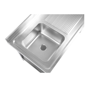 Dive 1 Sink with Backsplash and Lower Shelf - W 1000 x D 600 mm - Dynasteel