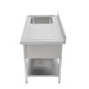 Plonge Inox 1 Bak 1200x600 mm, Afdruiprek Rechts, Achterwand