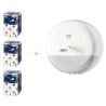 Starter Pack Mini Toiletpapierdispenser SmartOne Wit en Toiletpapier