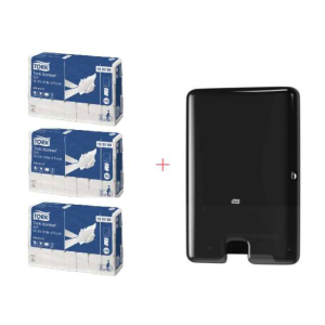 Starter Pack Spender für schwarze Interfold-Handtücher und weiche Advanced Interfold-Handtücher.