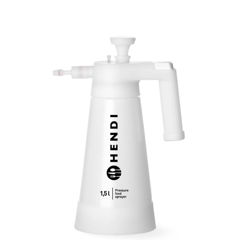 Voedsel Drukspuit - 1,5L HENDI: veelzijdig en duurzaam voor het invetten, bevochtigen en aromatiseren van uw bereidingen Voedsel Drukspuit - 1,5L HENDI: veelzijdig en duurzaam voor het invetten, bevochtigen en aromatiseren van uw bereidingen