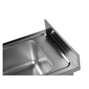 Tauchen Sie ein Becken mit Rückwand und Regal - B 600 x T 600 mm - Dynasteel