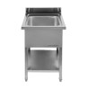 Spoelbak 1 Bak met Achterwand en Plank - L 600 x D 600 mm - Dynasteel