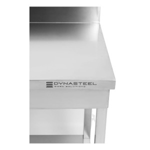RVS Tafel 1000x600 mm Achterwand en Onderste Plank