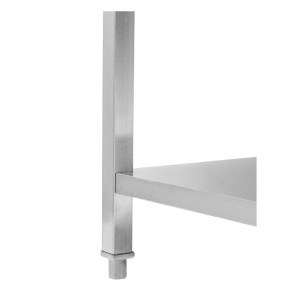 RVS Tafel 1000x600 mm Achterwand en Onderste Plank