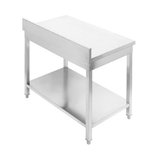 RVS Tafel 1000x600 mm Achterwand en Onderste Plank