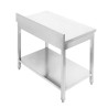 RVS Tafel 1000x600 mm Achterwand en Onderste Plank