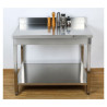 RVS Tafel 1000x600 mm Achterwand en Onderste Plank