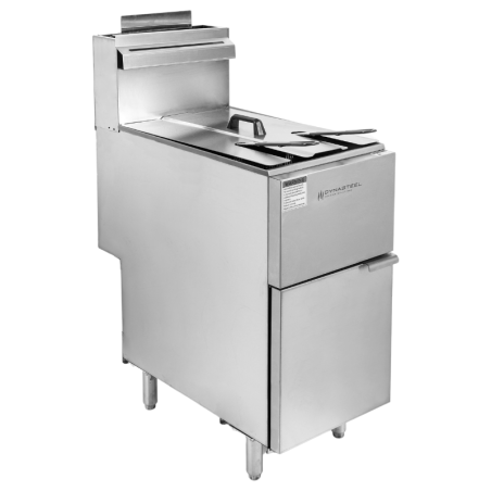 Gasfriteuse 23 L - Schakelbaar | Dynasteel - Enkelvoudige kuip, branders, propaangas, stadsgas | Horeca, Gratis levering