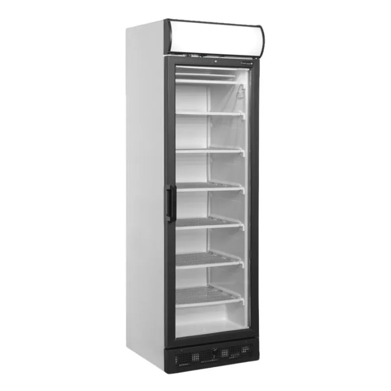 Vrieskast met Glazen Deur en Luifel - Wit - 270 L