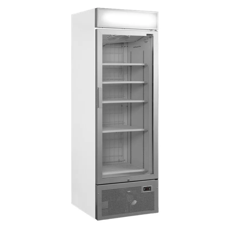 Gefrierschrank mit Glastür und Silberdach - 440 L