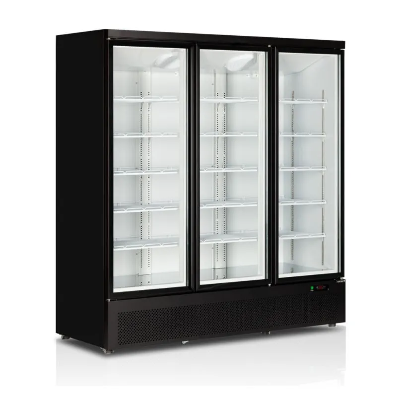 Vitrine Congélateur Verticaux Noir - 3 Portes Vitrées  - 1090 L