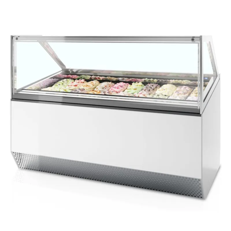 Belüftete Eisvitrine mit gerader Front - 20 x 5 L