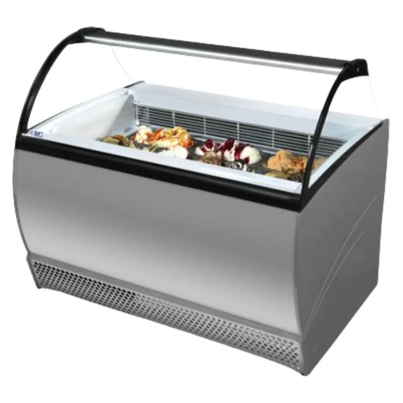Vitrine mit gebogenem Glas-Windschutz - 10 x 5 L