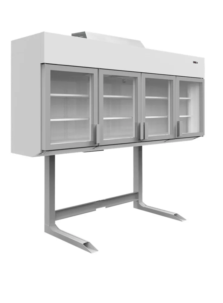 Congélateur Armoire Mural de Supermarché Blanc - 4 Portes - 650 L