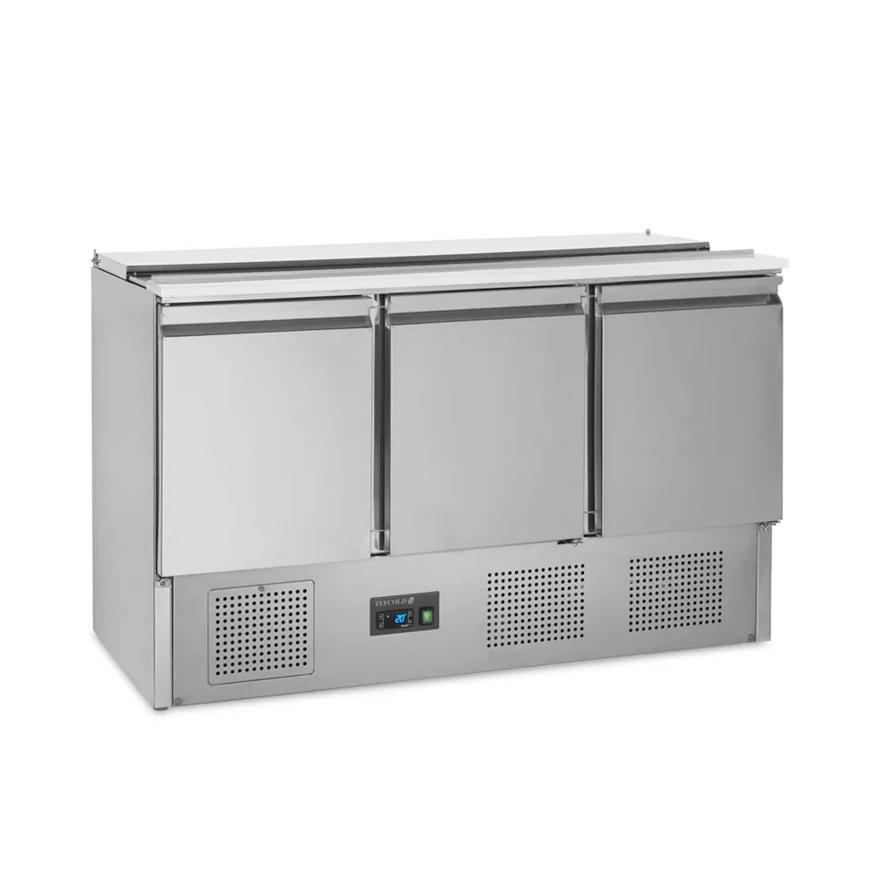 Gekoelde Saladette GN 1/1 in RVS - 3 Deuren - 368 L - 4 GN 1/1