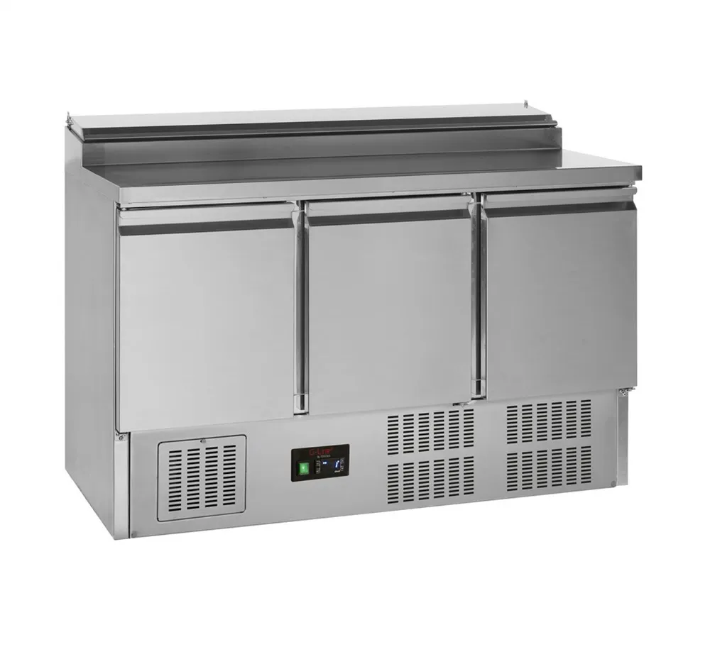 Kühlvitrine GN 1/1 aus Edelstahl - 3 Türen - 320 L - 4 GN 1/3