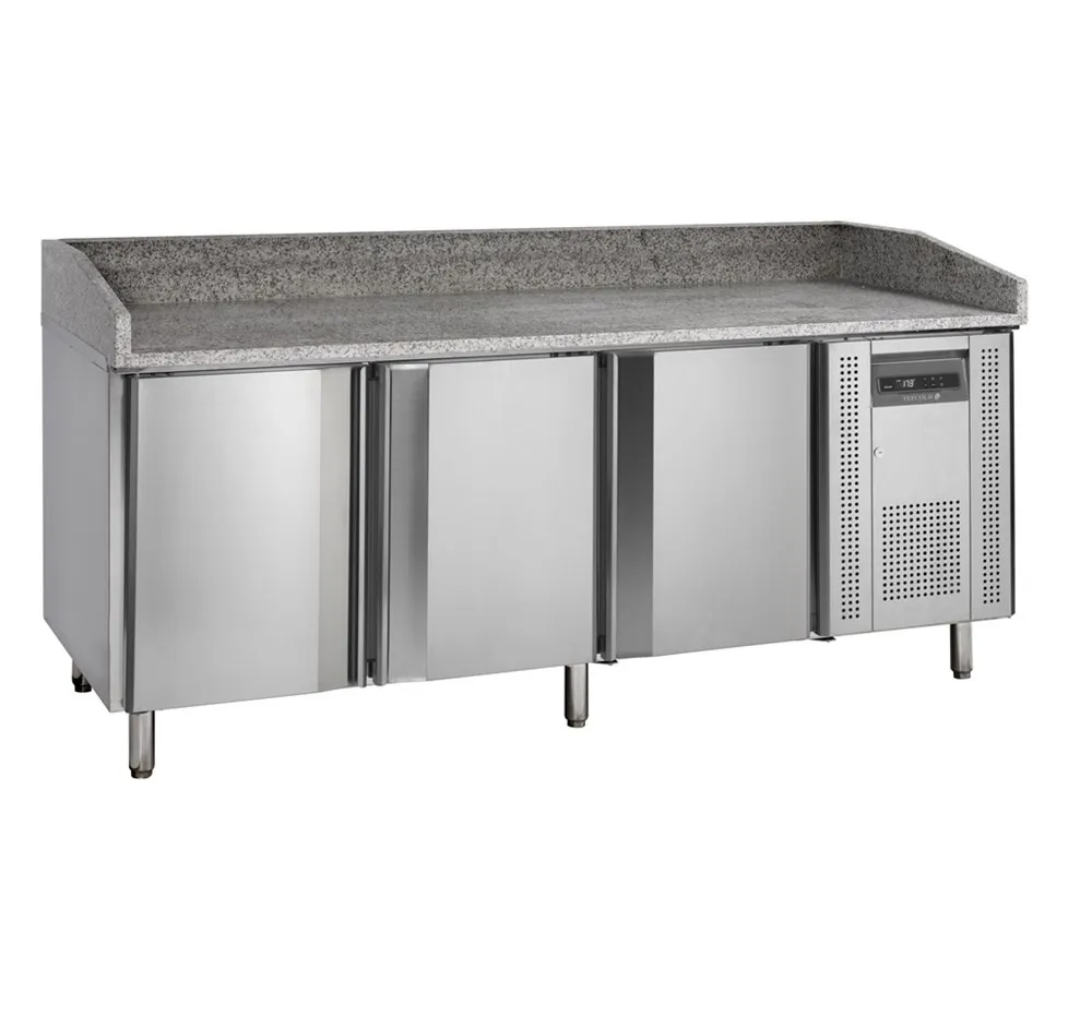 Table à Pizza en Inox - 400 x 600 mm - 3 Portes
