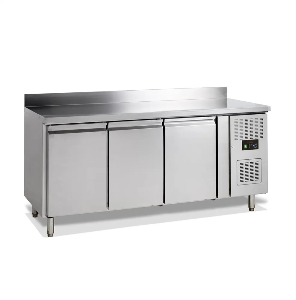 Table Réfrigérée Positive 3 Portes avec Dosseret - 402 L