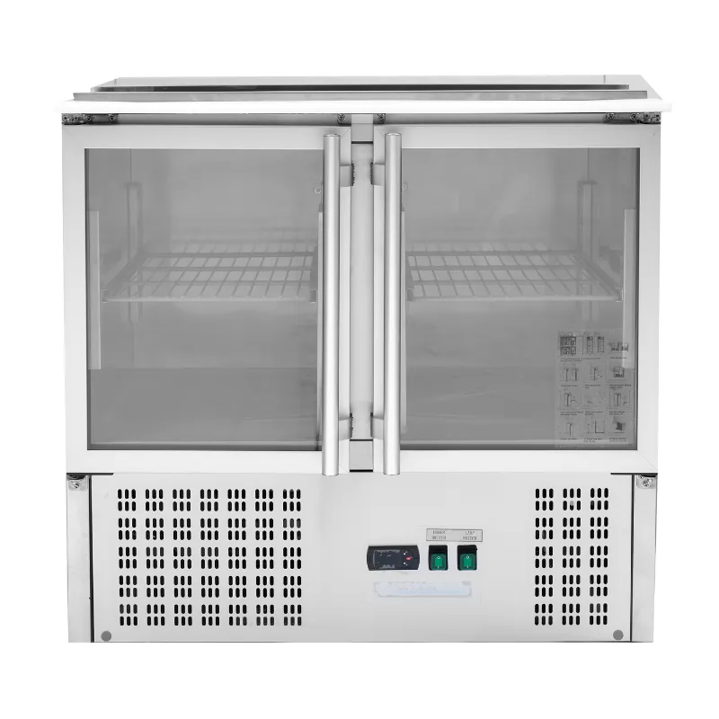Saladette Compacte - 2 Portes Vitrées à Toit Ouvrant - 2 GN 1/1 et 3 GN 1/6