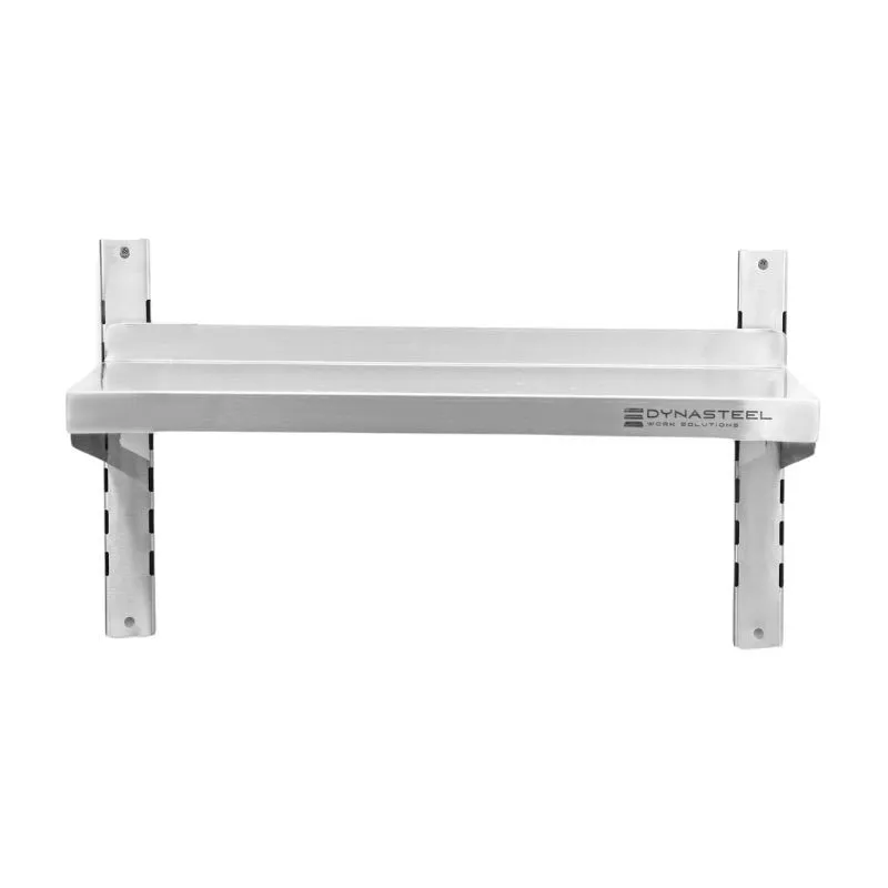 Roestvrijstalen Wandplank op Dragers - L 600 x D 300 mm