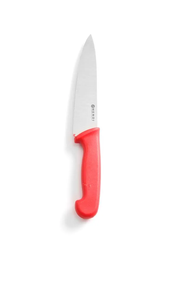 Couteau de Chef Rouge pour Viande Crue - Lame 18 cm