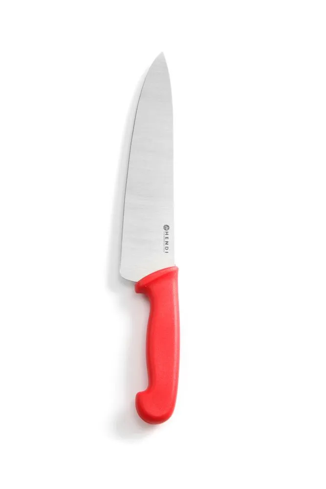 Couteau de Chef Rouge pour Viande Crue - Lame 24 cm
